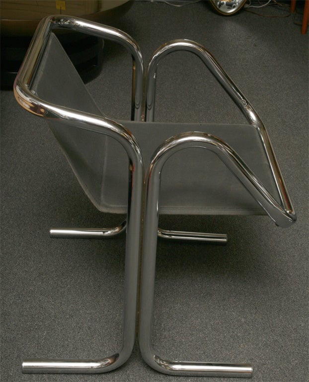 Six Jerry Johnson Chrome Dining Chairs 2