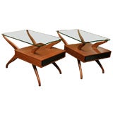 50's Walnut Side Tables in the style of Kagan