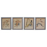 Set of 4 Pen, Ink and Watercolor Drawings of Children