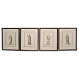 Setof 4 Engravings of Statues by Rossi