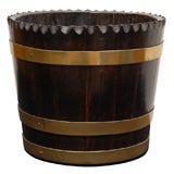 19th Century English Oak and Brass Bound Bucket