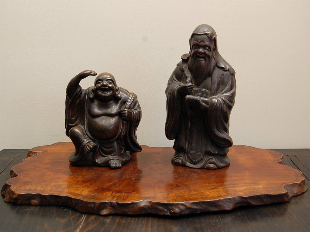 Hotei & Jurojin, two of seven lucky gods