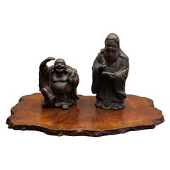 Hotei & Jurojin, two of seven lucky gods