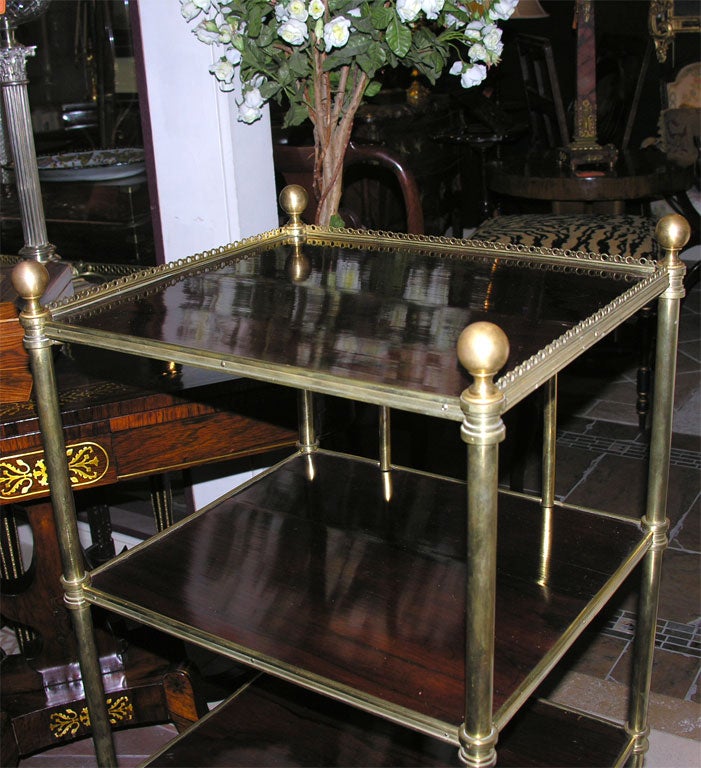 Regency Brass and Rosewood Four Tier Etagere, ca 1810 In Excellent Condition In Westwood, NJ