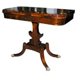 Rare PAIR of Regency rosewood brass inlaid game tables, ca 1810