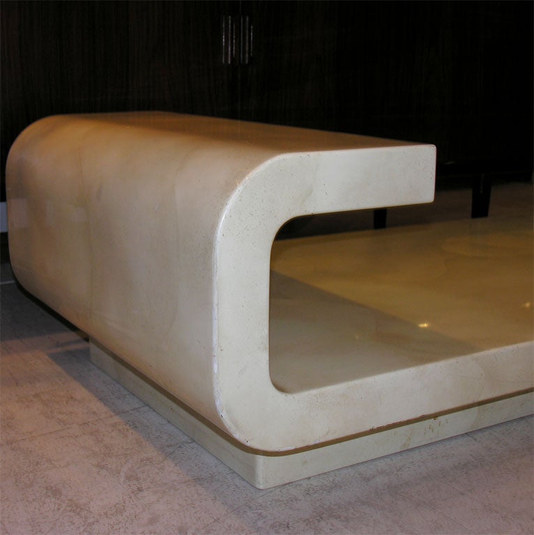 Parchment and Lacquer Coffee Table in the style of Karl Springer