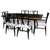 Tommi Parzinger Diamond Dining Table and Set of 8 Dining Chairs