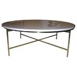 Paul McCobb for Directional  Brass and milk glass coffee table