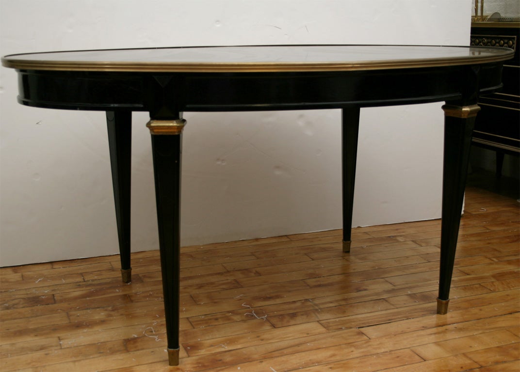 Ebonized Oval Dining Table by Jansen
