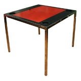 Retro Stunning Jansen game table in black & red leather