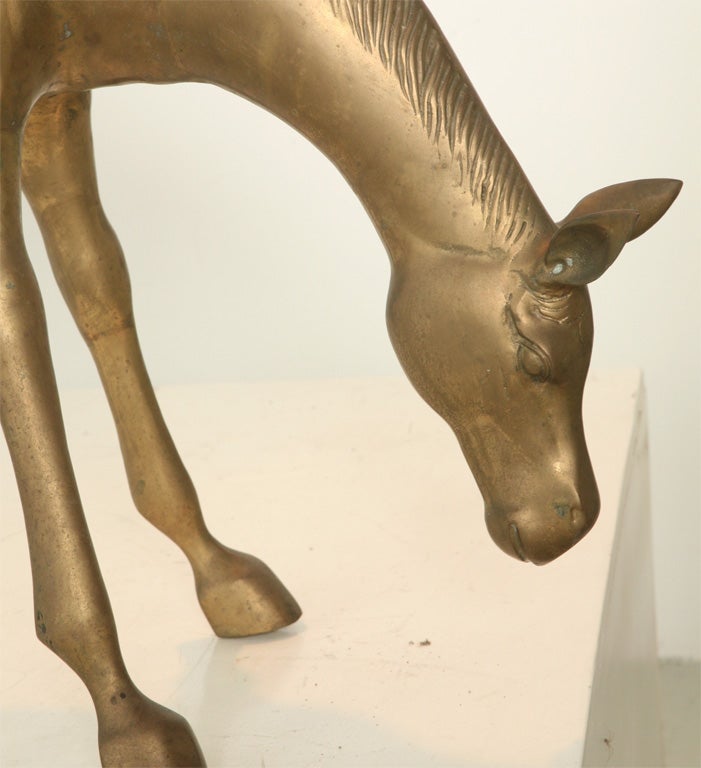 Italian Large Brass Horse Sculptures