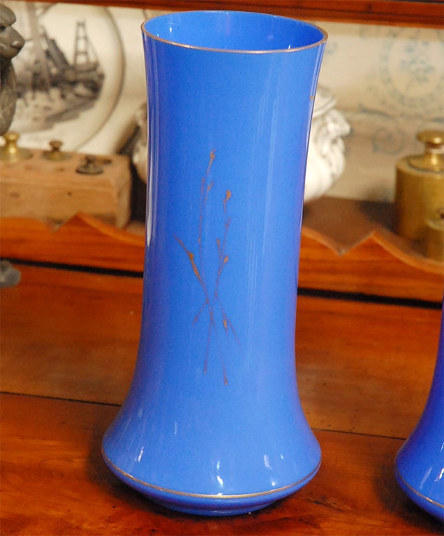 Pair of 19thC opaline vases For Sale 3