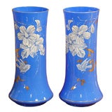 Pair of 19thC opaline vases