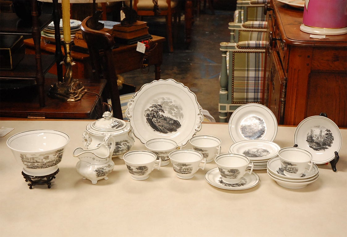 English Transfer china Tea set