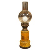 Regency tole oil  lamp electrified