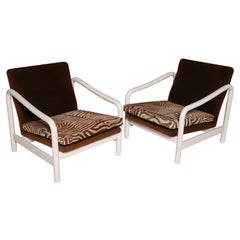 Retro Pair of Lounge Chairs in the Manner of Robert Mallet-Stevens