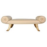 Scroll  Bench with Gilded Carved Legs