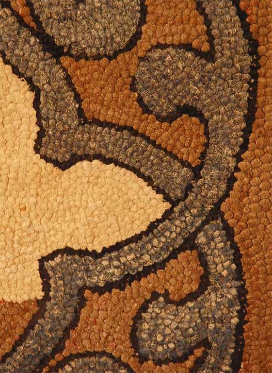MOUNTED HAND HOOKED RUG OF A HORSE IN A VICTORIAN FRAME 3