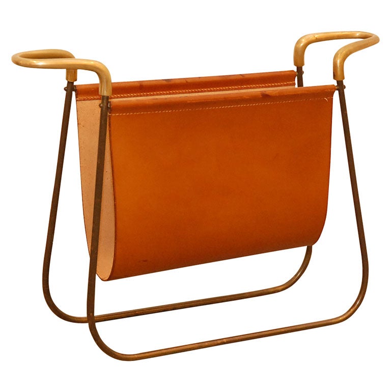 Carl Aubock Leather Magazine Holder
