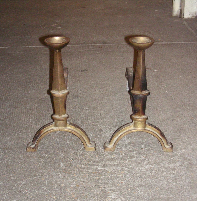 French Two 1940s Andirons For Sale