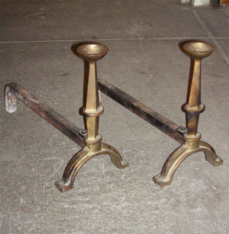 Two 1940s Andirons In Good Condition For Sale In Paris, ile de france