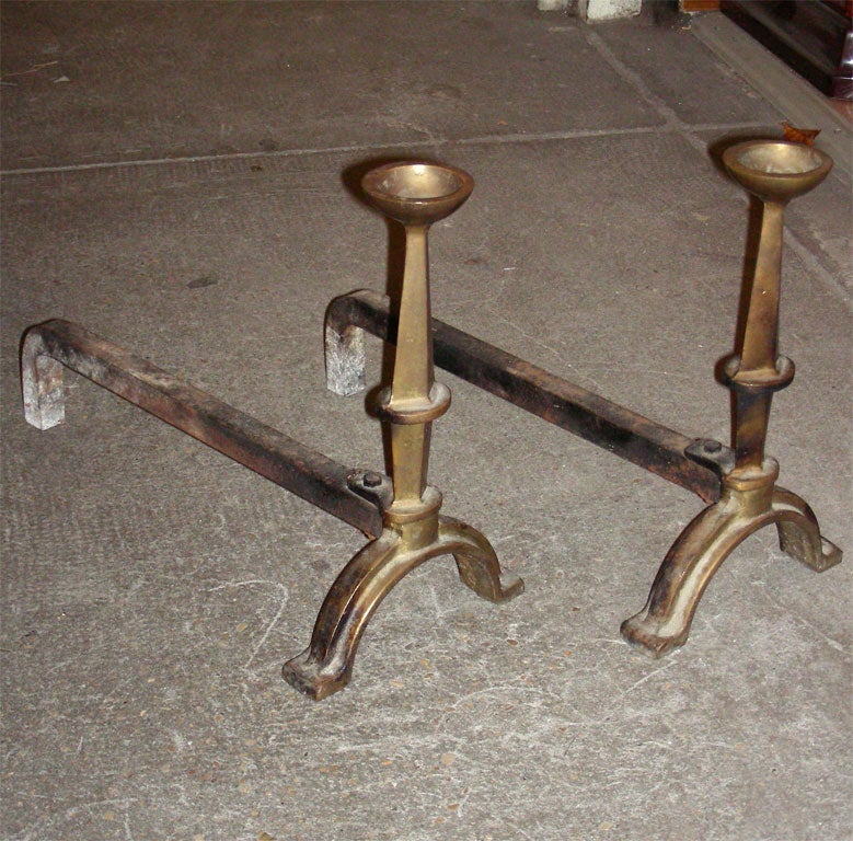 Mid-20th Century Two 1940s Andirons For Sale
