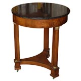 Empire walnut and marble top gueridon