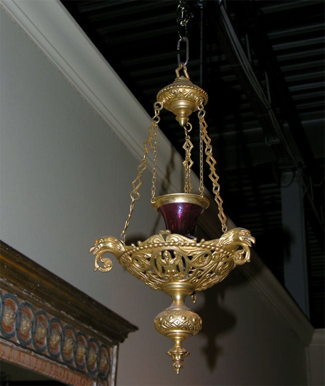 French Napoleon III Gilt Bronze Lantern