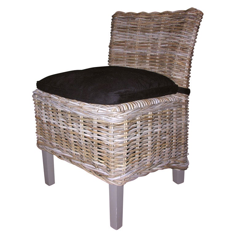 Armless Rattan Chair at 1stDibs