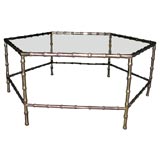 Hexagonal Faux Bamboo Brass Coffee Table