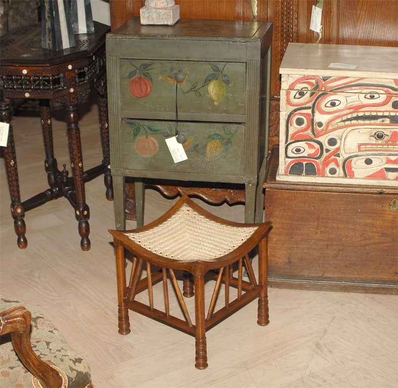 1920's Egyptian Revival walnut Thebes stool