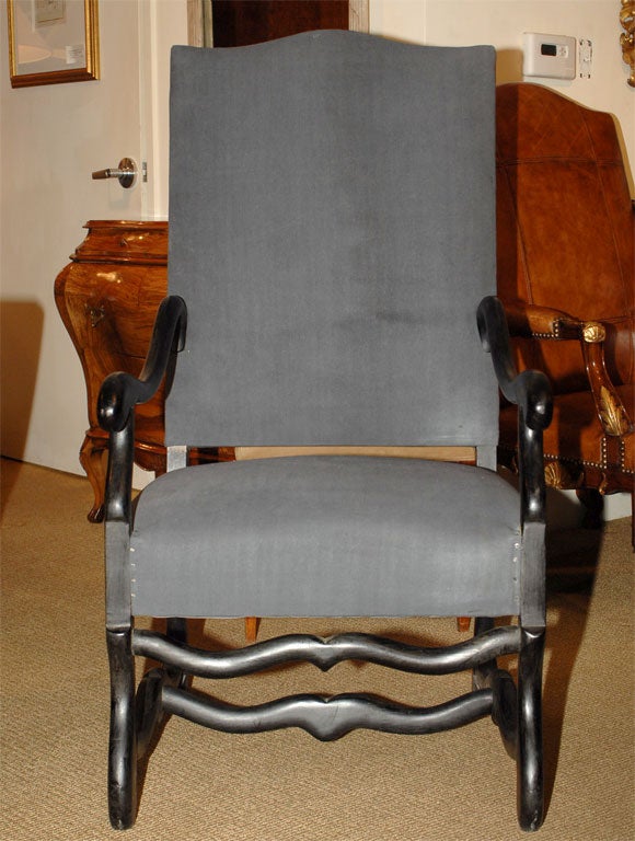 20th Century Pair of Ebonized Armchairs