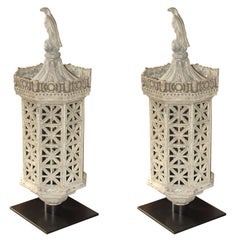 Large Pair of Cast Iron Lanterns