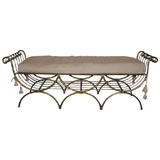 Vintage Gilt iron Neoclassic banquette