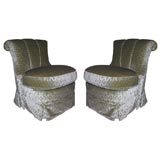 Pair French Napoleon III style armchairs