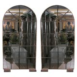 Vintage Pair of Mirrored Iron Window Frames