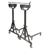 Giant Hand Forged Andirons