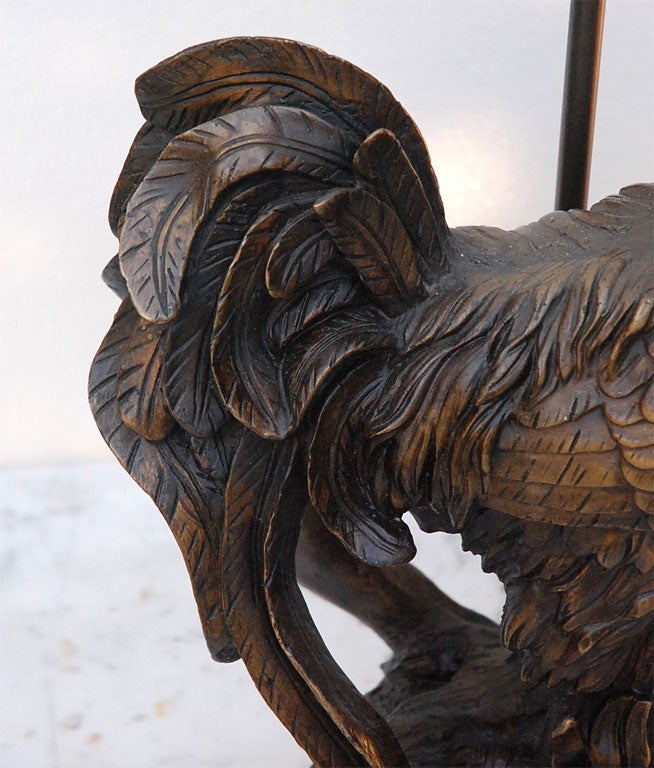 French Cast Bronze Rooster Lamp