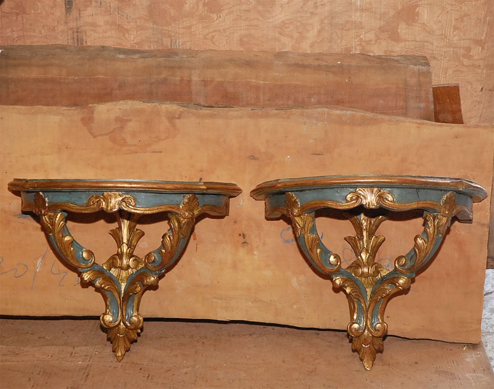 Pair Antique Italian Console Shelves