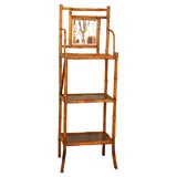 Antique Bamboo Etagere  with Mirror