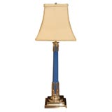 French opaline  silver  table lamp