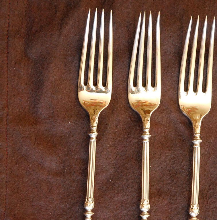 2 set of 6 forks and knifes sterling silver For Sale 1