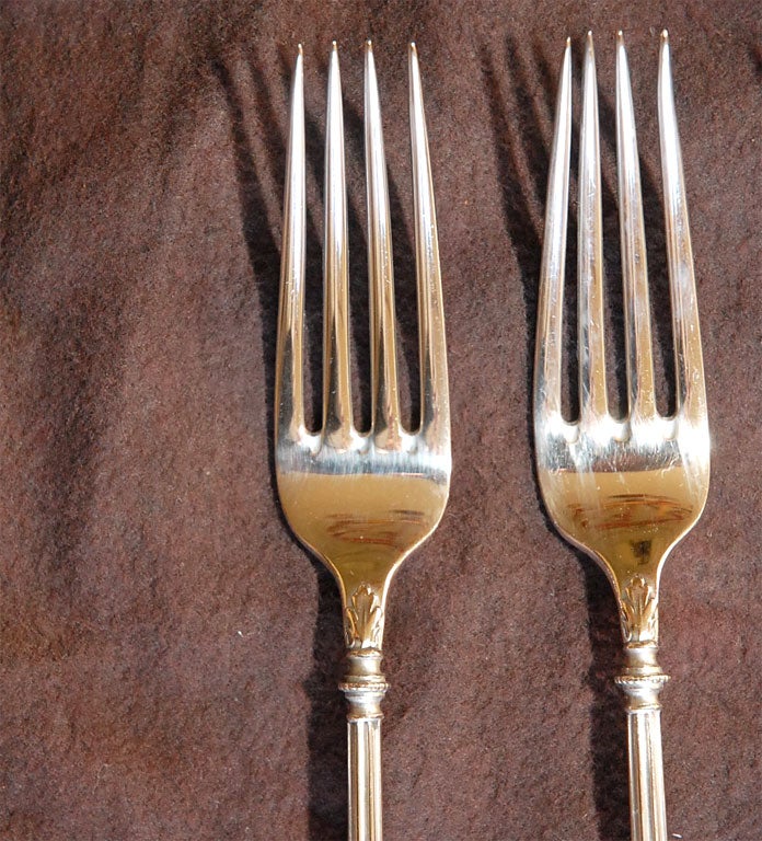 2 set of 6 forks and knifes sterling silver For Sale 3
