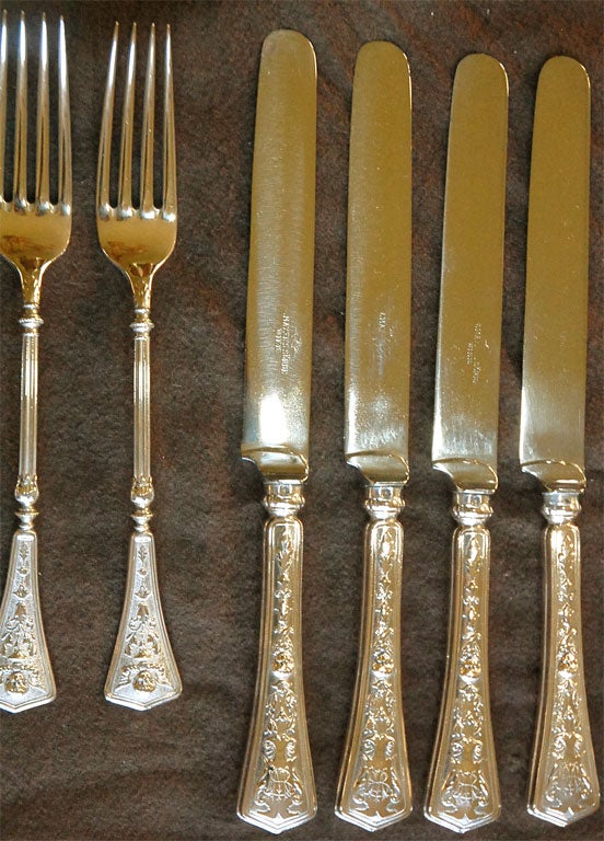 2 set of 6 forks and knifes sterling silver For Sale 4