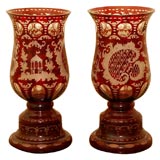 Pair  of Bohemian glass vases