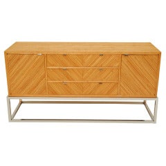 Rattan Sideboard with Chrome