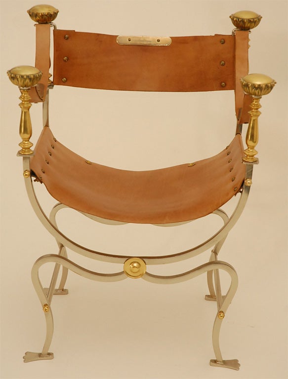 19th Century Savonarola Style Campaign Chair