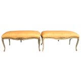 Pair of  Painted Louis XV Style Benches