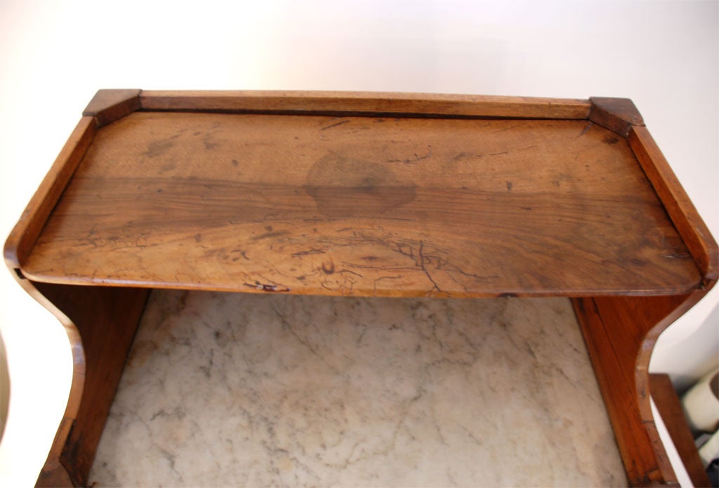 19th Century Fruitwood Book Table with Marble Shelf 2