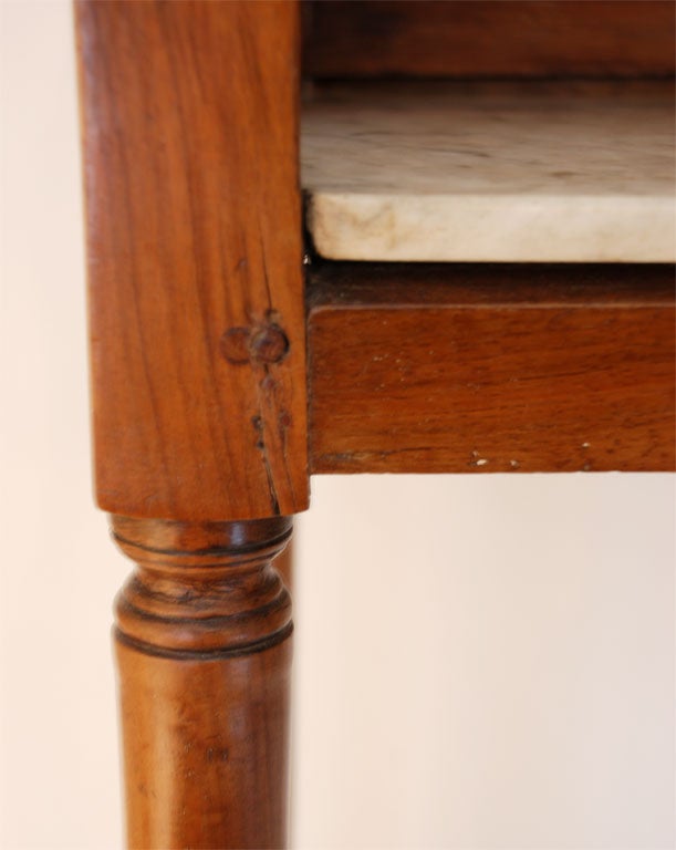 19th Century Fruitwood Book Table with Marble Shelf 4